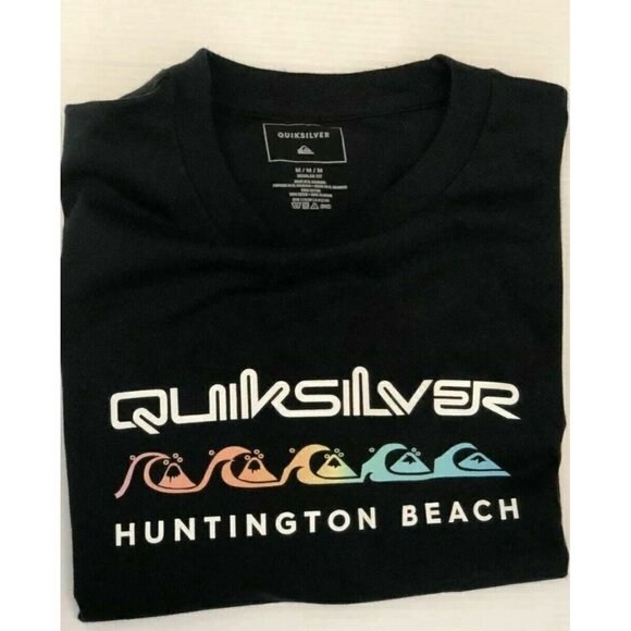 Quiksilver Men's Huntington Beach Black Graphic Tee Size M  A8 - Picture 9 of 10